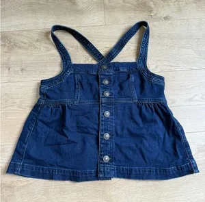 NWT American Eagle Denim Button Front Camisole Tank Festival Summer Babydoll - S thumbnail 1