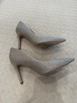 Sam Edelman Silver Glitter Pointed Toe Stiletto Pumps Size 7.5 thumbnail 5
