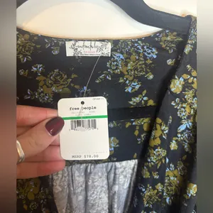 Free People Turnt bodysuit Black green floral large thumbnail 3