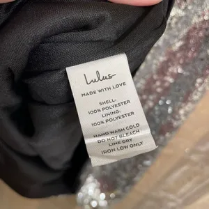 Lulus Silver Sequin High Neck Casmar Mini Dress, Large NWT thumbnail 5