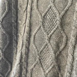 Gray cable sweater comfortable warm casual women’s winter fall too long‎ sleeves thumbnail 4