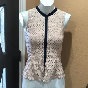 Endless rose beige lace peplum top thumbnail 3