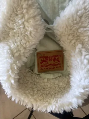 Large Levi's Meadow Mist Sherpa Baby Baggy fine-wale corduroy Trucker Jacket thumbnail 4