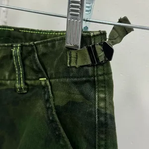 Free People We‎ The Free Commander Cutoff Denim Camo Shorts Military Green Cargo thumbnail 5