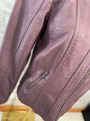 Maurices Plum Faux Leather Moto Jacket thumbnail 2
