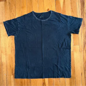 AERIE Oversized Distressed Short Sleeve‎ Tee Shirt Washed Black Small thumbnail 1
