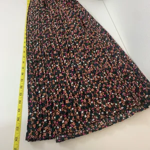 Trendyol Floral‎ Pleated Midi Skirt Green Pink Ditsy Print Elastic Waist Size 34 thumbnail 5