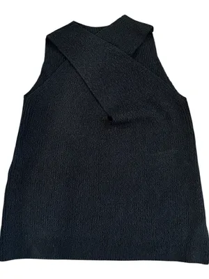 CoMMENSE Halter Cross-Over Collar Tank Top COLOR - Black, Size Small NWT thumbnail 2