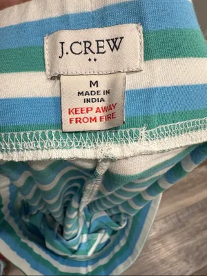 J. Crew Women's Long Sleeve Knit Pajama Set in Teal Whisper Mult, Size Medium thumbnail 5