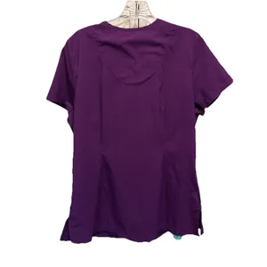 Koi Basics Purple Scrub Top Short‎ Sleeve V Neck Pockets Size Medium Medical EUC thumbnail 4