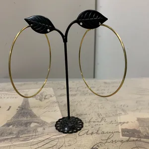 Goldtone Hoop Earrings Gold thumbnail 2