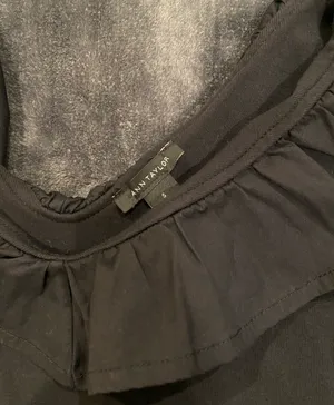 Ann Taylor Black Ruffle Blouse thumbnail 2