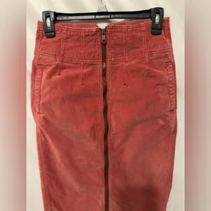 Free People I Want It All Cord Midi Skirt Poppy size 26 thumbnail 4
