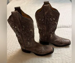 Corral distressed sequin inlay cowboy boots thumbnail 3