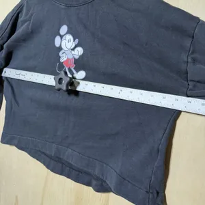 Disney Mickey‎ Mouse Sweatshirt Womens M Cropped Pullover Black Graphic thumbnail 4