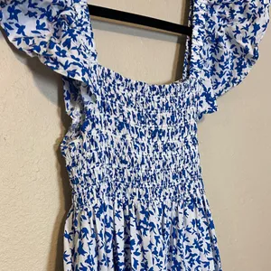 O.P.T. Tuscany‎ Dress Blue and White Floral Size Small thumbnail 4