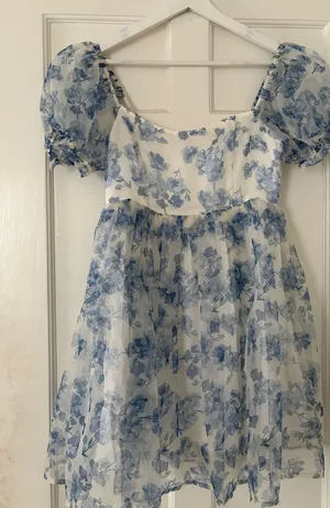 Blue Floral Altar'd State Dress thumbnail 1