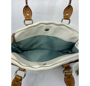 Coach Leather Medium Size White Brown Shoulder Bag thumbnail 8