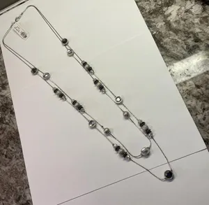 New York & Company NWT $22.95 Silver Tone Multi Strand Costume Jewelry Necklace thumbnail 2