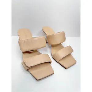 Open Edit Sandals‎ Size 6 Qarly Heeled Tan Open Square Toe Slip On Heels thumbnail 3
