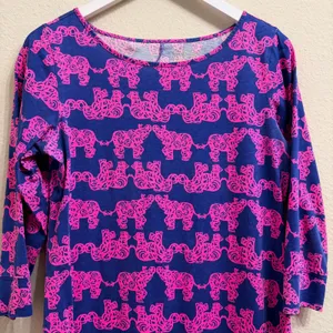 Lilly Pulitzer Marlowe "Pack Your Trunk" Mini Dress Medium Elephant Pima Cotton thumbnail 6