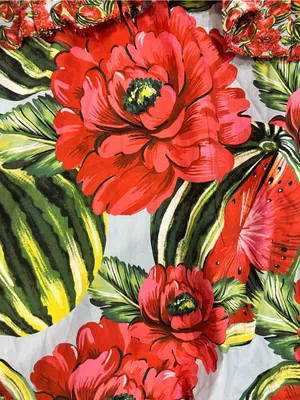 FARM Rio Watermelon Flowers Mini Dress Red Multi Cotton Ruffle Size S thumbnail 13