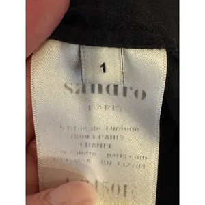 Sandro Shirt Women Small Black Sheer Bodice Lace Detail Top Whimsigoth Gothic‎ thumbnail 7