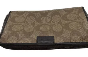 Coach Long Zip Around Wallet Brown Signature C Canvas thumbnail 1