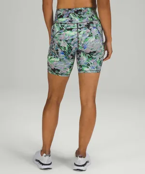 Lululemon Fast and Free High Rise Athletic Shorts 8" Abstract Gym Biker Size 4 thumbnail 2