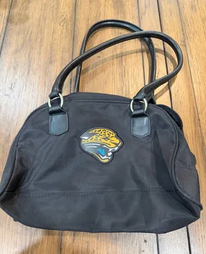 Black Women's Shoulder Bag with Jaguar Patch NFL thumbnail 1