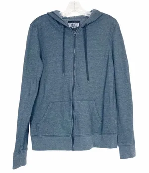 Victoria Sport Gray Full Zip Hoodie Spell Out Sz M thumbnail 1