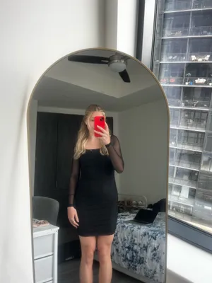 Charvi Long Sleeve Mini Dress Black thumbnail 7