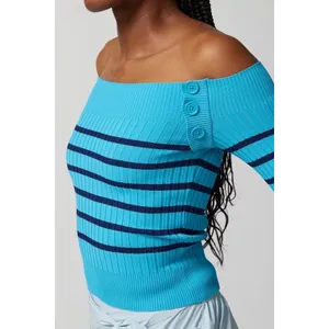 Urban Outfitters UO Tessa Buttoned Off-The-Shoulder Women’s Small Sweater NWOT thumbnail 9