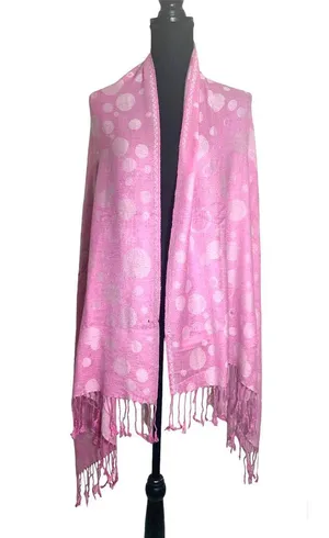 Women's Pashmina Long Boho Oversized Silk Fringe Wrap Scarf Shawl Size L thumbnail 2