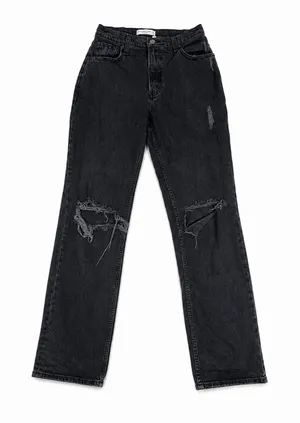 Abercrombie & Fitch The 90s Straight Ultra High Rise Jeans 27/4 Black Curve Love thumbnail 1