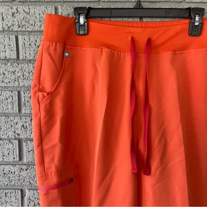 Figs High Waisted Zamora Jogger Scrub Pants Sunset Orange Size XL thumbnail 3