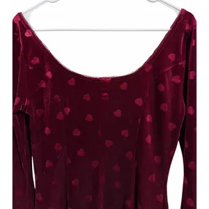 Dolls Kill Sugar Thrillz Valentine Wish Mini Dress Burgundy Women'S Size‎ Medium thumbnail 4