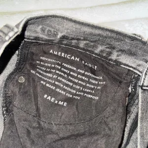 American Eagle Outfitters black & gray distressed jeans. Size 0 short thumbnail 5