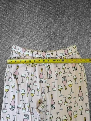 Pink Wine Print Pajama Jogger Pants Size M thumbnail 5