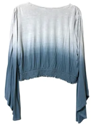 American Eagle Outfitters size xxl v-neck pullover wide sleeve dip dyed top new thumbnail 2