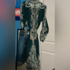 Mia Mod Sheer Button Down Tie Dress Size Small Green thumbnail 2
