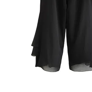 Alex Evenings Black Chiffon Wide Leg Tiered Ruffle Hem Dress Pants Gala‎ Formal thumbnail 3