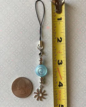 czech glass swirl shell & sun keychain/bag charm/accessory 🌀☀️ thumbnail 5