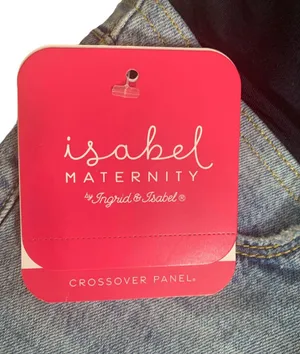 Isabel Maternity Over Belly Midi Light Wash Jean Shorts Size 2/26 thumbnail 3