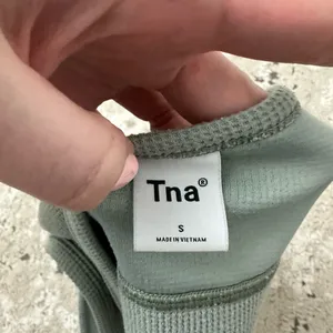Aritzia TNA Green Waffle Bra Top Size Small thumbnail 3