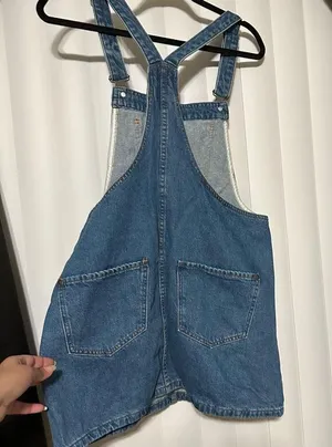 Forever 21 denim jean overall skirt thumbnail 7