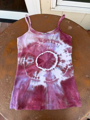 Free People Y2K vtg Hard Tail Forever pink & white long tie-dye tank top sz M #tiedye thumbnail 4