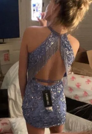 homecoming dress, open back with halter top, SOLD OUT EVERYWHERE thumbnail 1