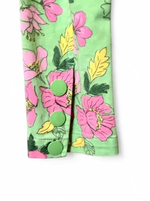 Tommy Hilfiger Y2K Green & Pink Floral Blazer W/Tie Waist Sz XS thumbnail 7