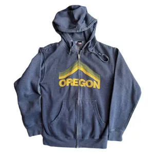 Source Unknown Oregon Navy Blue Zip Up Sweatshirt Estimated Size‎ Small Unisex thumbnail 1